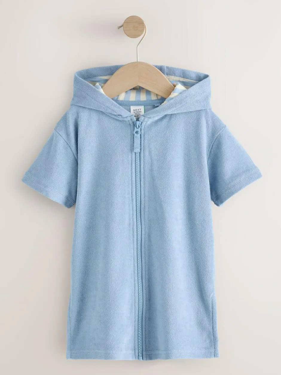 Next Blue Towelling Zip Through Cover-Up (3mths-7yrs) New