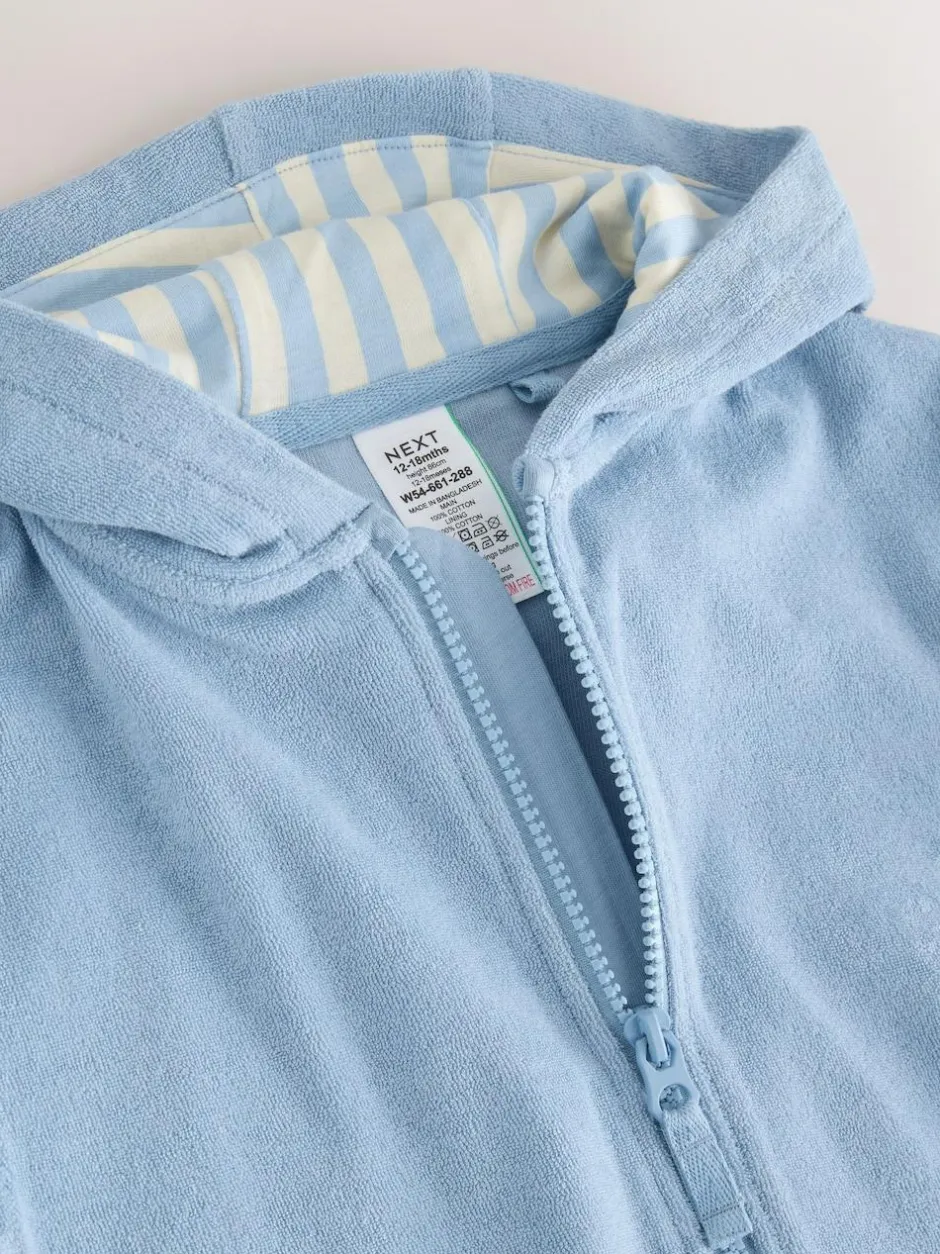 Next Blue Towelling Zip Through Cover-Up (3mths-7yrs) New