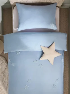 Next Blue Tufted Stars Cotton Duvet Cover and Pillowcase Set Online