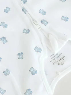 Next Blue Two Way Zip Baby Rompers 3 Pack (0mths-3yrs) Hot