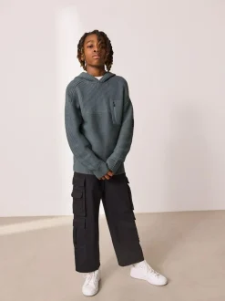 Next Blue Utility Knitted Hoodie (3-16yrs) Online