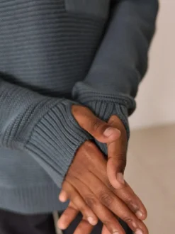 Next Blue Utility Knitted Hoodie (3-16yrs) Online