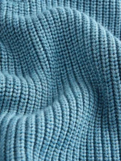 Next Utility Zip Neck Knitted Jumper (3-16yrs) Blue Clearance
