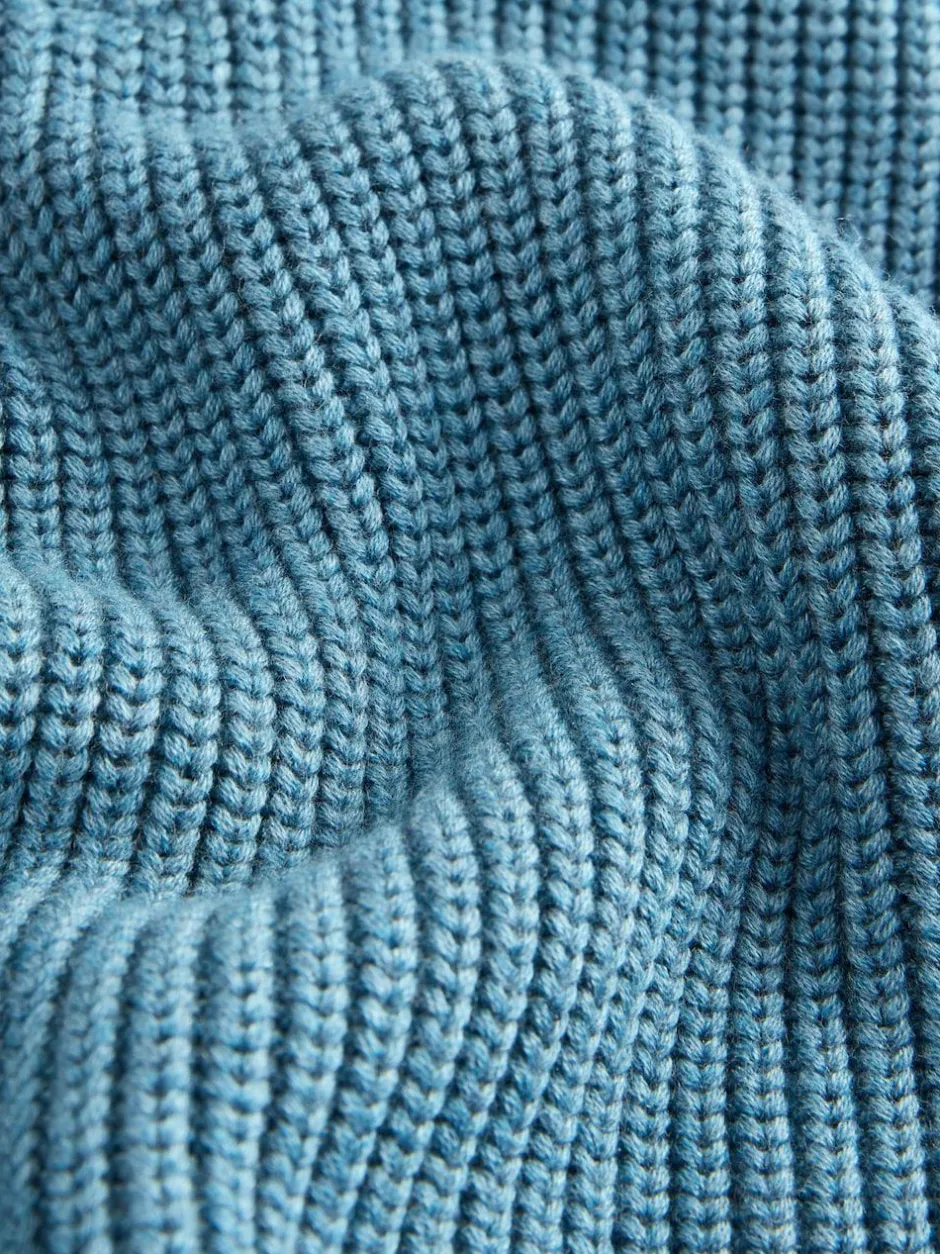 Next Utility Zip Neck Knitted Jumper (3-16yrs) Blue Clearance