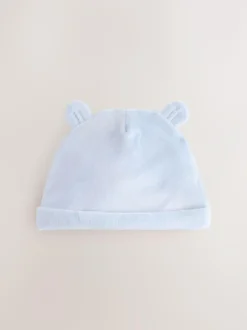 Next Blue Velour Baby Beanies 2 Pack (0-12mths) Outlet