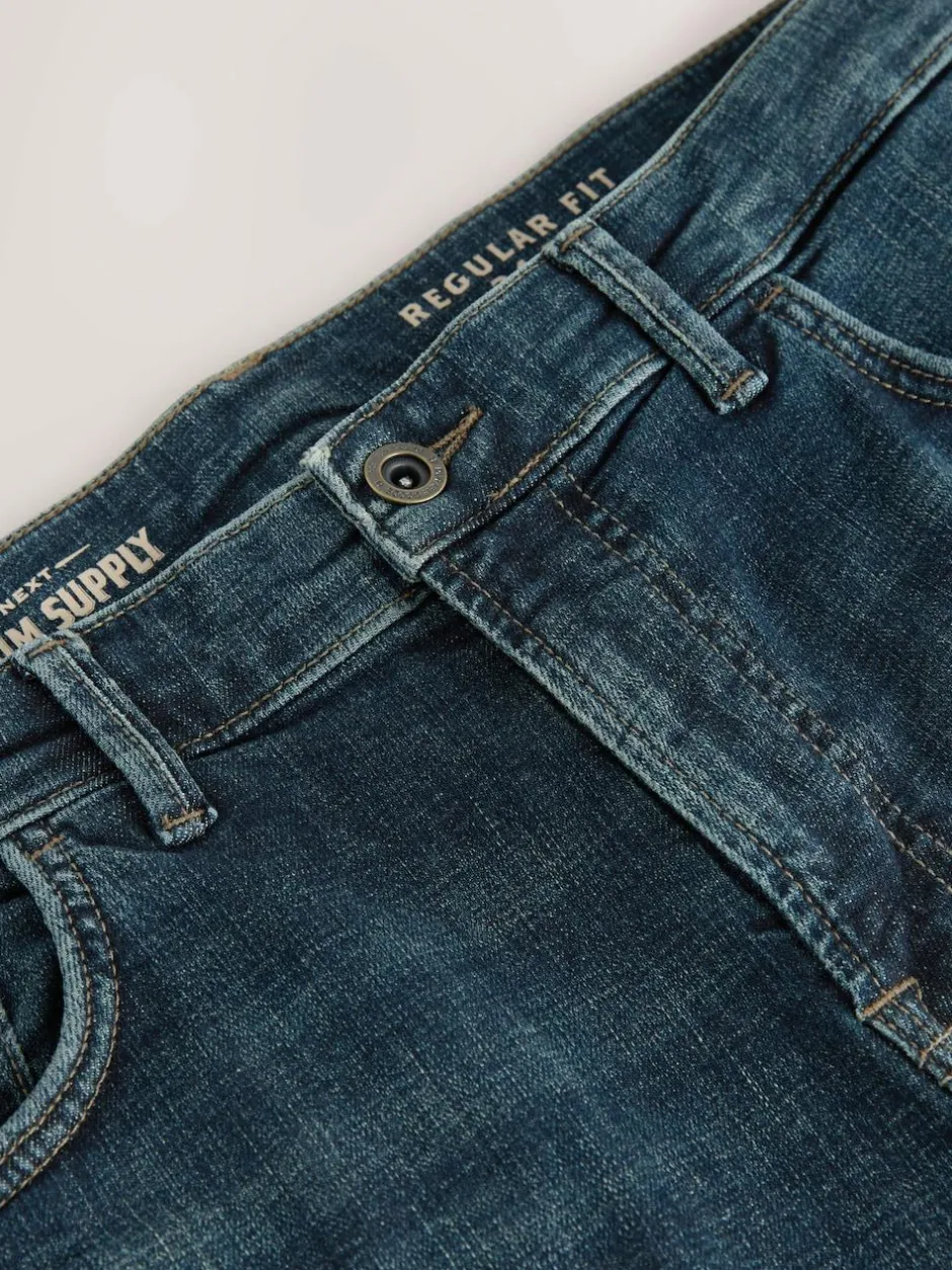 Next Regular Tapered Fit Authentic Stretch Denim Jeans Blue Vintage Best