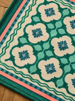 Next Blue Washable Bright Tile Doormat Clearance