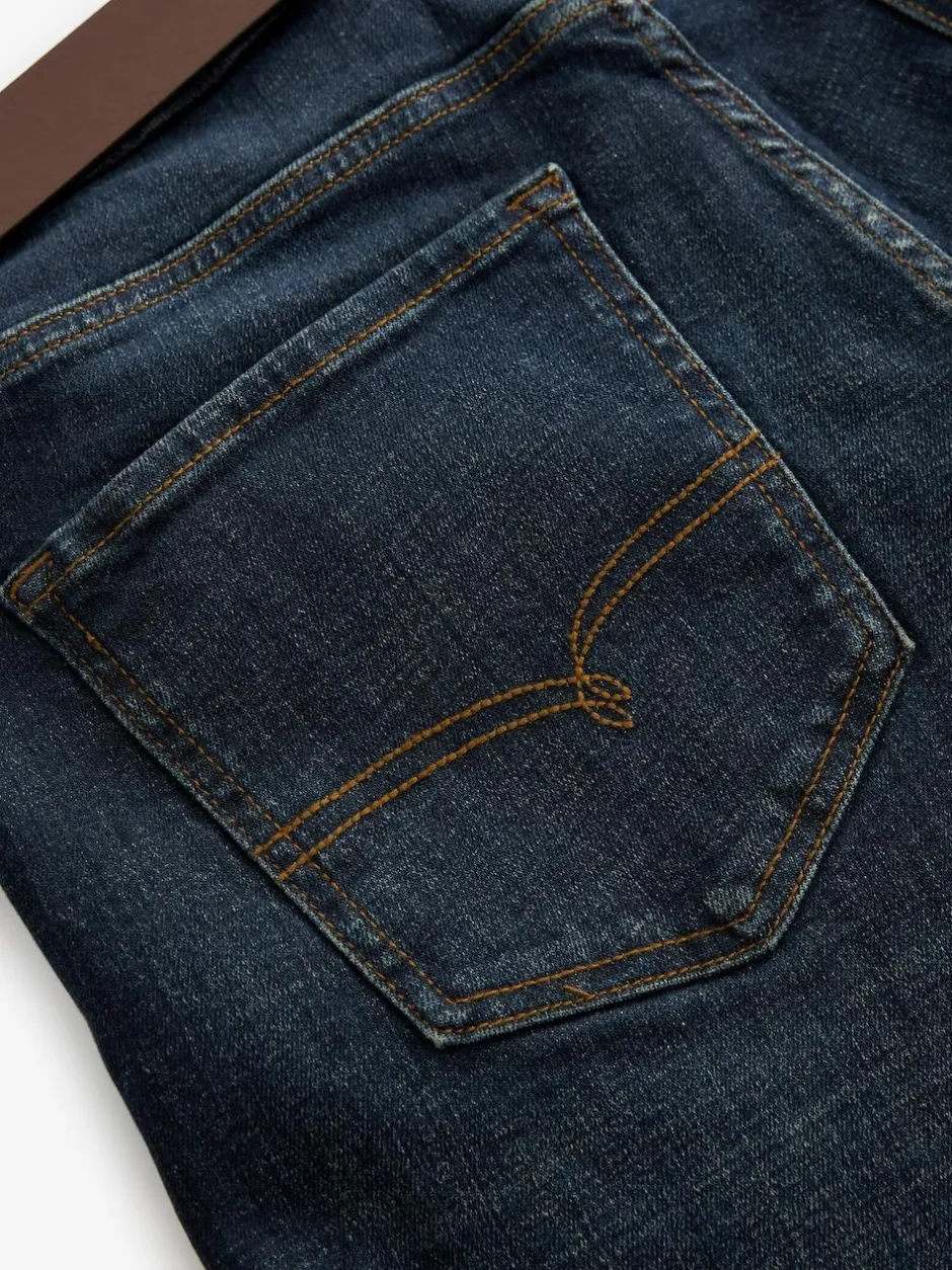 Next Straight Fit Belted Authentic Jeans Blue Washed