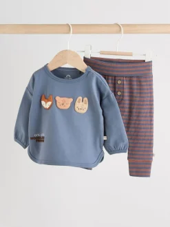 Next Blue Woodland Baby Top and Leggings Set 2 Piece (0mths-3yrs) Clearance