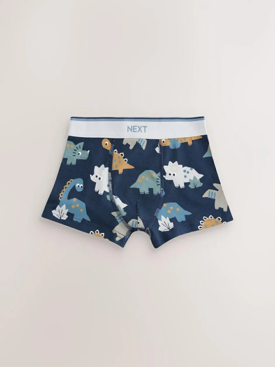 Next Trunks 5 Pack (1.5-12yrs) Blue/Brown Dino New