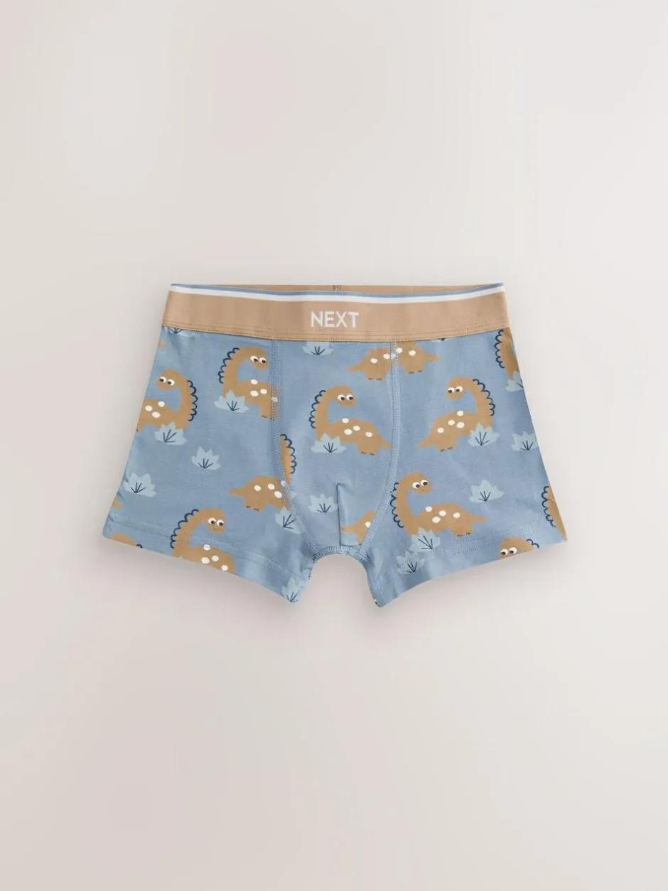 Next Trunks 5 Pack (1.5-12yrs) Blue/Brown Dino New