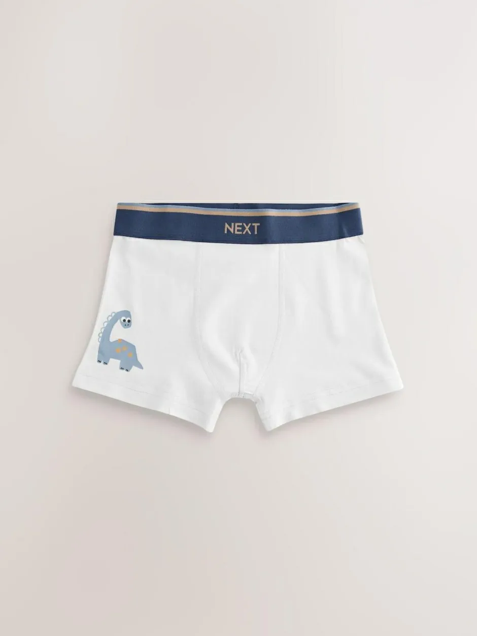 Next Trunks 5 Pack (1.5-12yrs) Blue/Brown Dino New