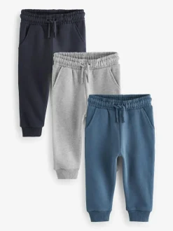 Next Soft Touch Joggers 3 Pack (3mths-7yrs) Blue/Charcoal/Black New