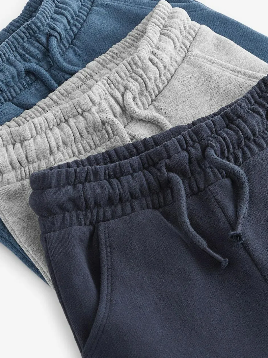 Next Soft Touch Joggers 3 Pack (3mths-7yrs) Blue/Charcoal/Black New