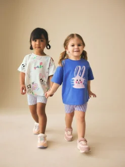 Next Top & Cycle Shorts Set 2 Pack (3mths-7yrs) Blue/Cream Hot