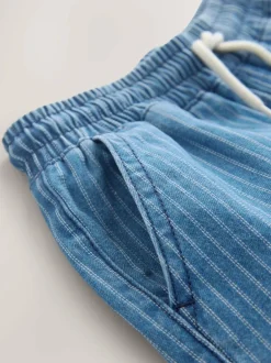 Next Pull on Denim Jeans (3-16yrs) Blue/Ecru Stripe New