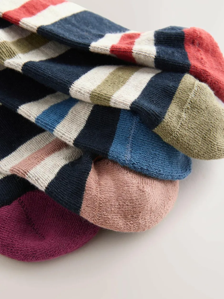 Next Blue/Ecru Striped Cushioned Sole Comfort Socks 5 Pack Online