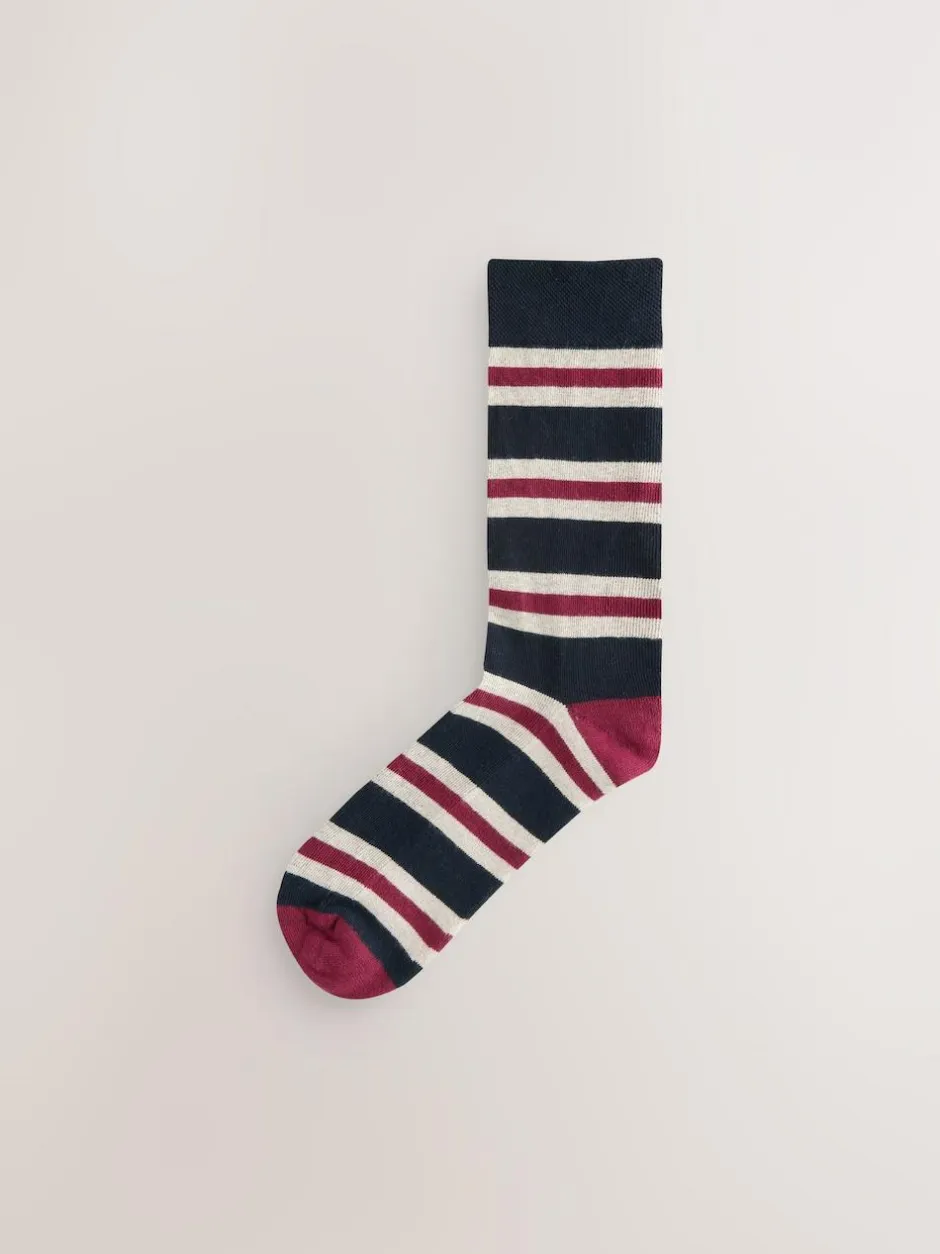 Next Blue/Ecru Striped Cushioned Sole Comfort Socks 5 Pack Online