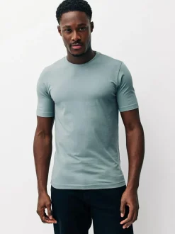Next Muscle Fit Essential T-Shirts 3 Pack Blue/Ecru White/Green Online