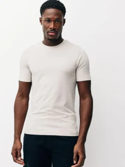 Next Muscle Fit Essential T-Shirts 3 Pack Blue/Ecru White/Green Online