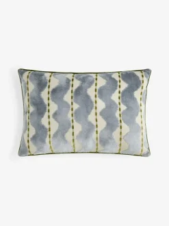 Next Blue/Green 40 x 59cm Cut Velvet Wiggle Cushion Discount
