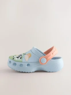 Next Standard Fit (F) Character Clogs Blue/Green Farm Discount