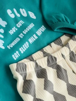 Next Baby Top & Leggings 6 Piece Set (0mths-3yrs) Blue/Green Milk Club New