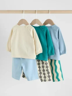 Next Baby Top & Leggings 6 Piece Set (0mths-3yrs) Blue/Green Milk Club New