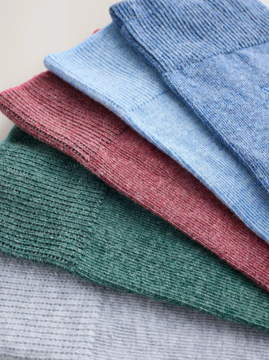 Next 5 Pack Embroidered Lasting Fresh Socks Blue/Green/Grey