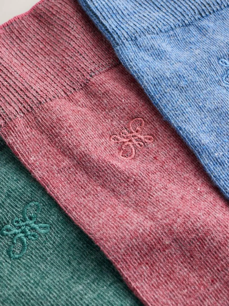Next 5 Pack Embroidered Lasting Fresh Socks Blue/Green/Grey