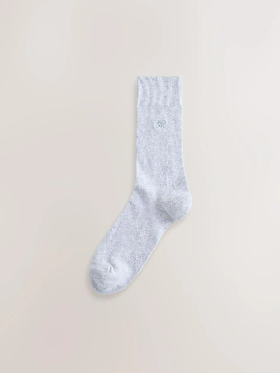 Next 5 Pack Embroidered Lasting Fresh Socks Blue/Green/Grey
