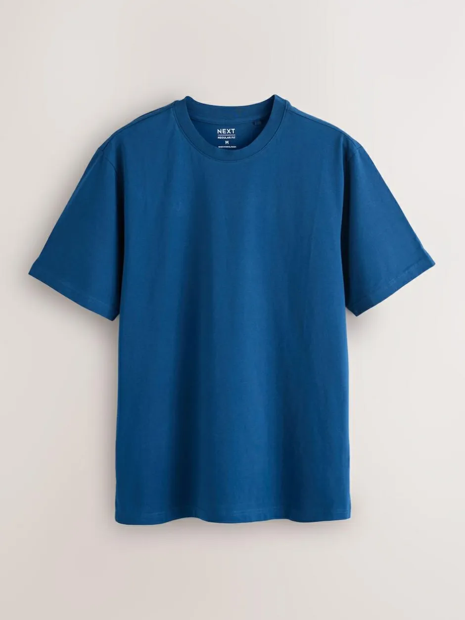 Next Blue/Green/Grey/Orange/White/Brown Regular Fit Essential Cotton T-Shirts 6 Pack Best