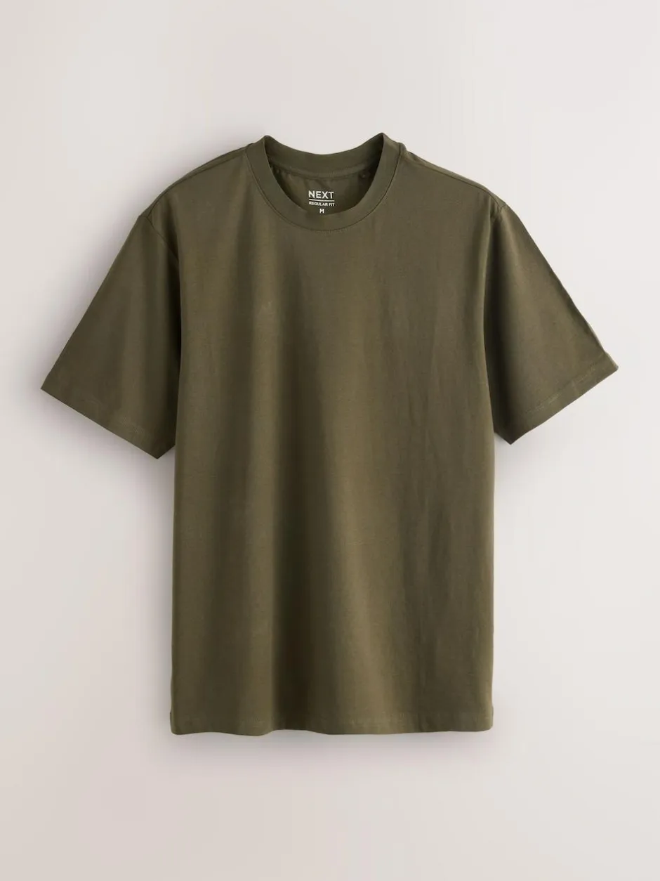 Next Blue/Green/Grey/Orange/White/Brown Regular Fit Essential Cotton T-Shirts 6 Pack Best