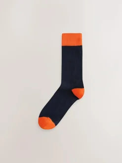 Next Blue/Green/Orange Spot 7 Pack Mens Cotton Rich Socks Online
