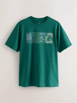Next Blue/Green/Pink Regular Fit Graphic Print T-Shirts 3 Pack New