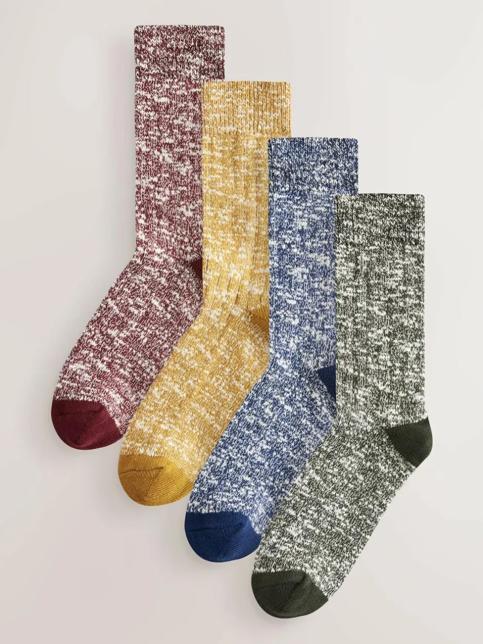 Next Heavyweight Socks 4 Pack Blue/Green/Red/Yellow Twisted