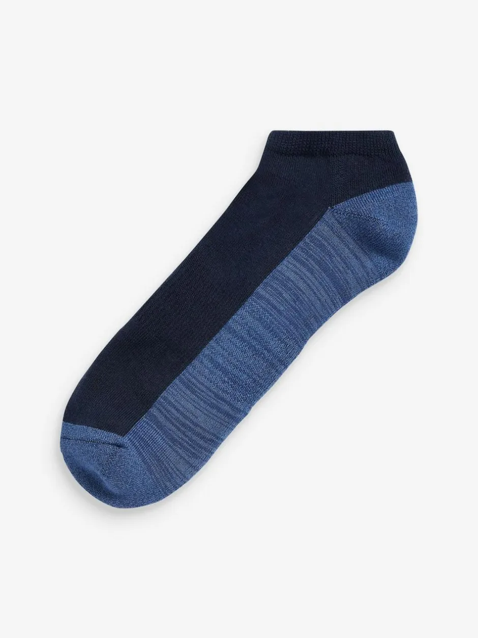 Next 5 Pack Cushioned Trainers Socks Blue/Grey Hot