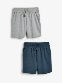 Next Loopback Soft Touch 2 Pack Jogger Shorts Blue/Grey Discount