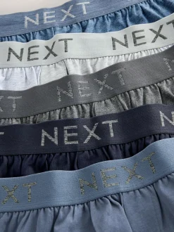 Next Loose Boxers 5 Pack Blue/Grey Clearance