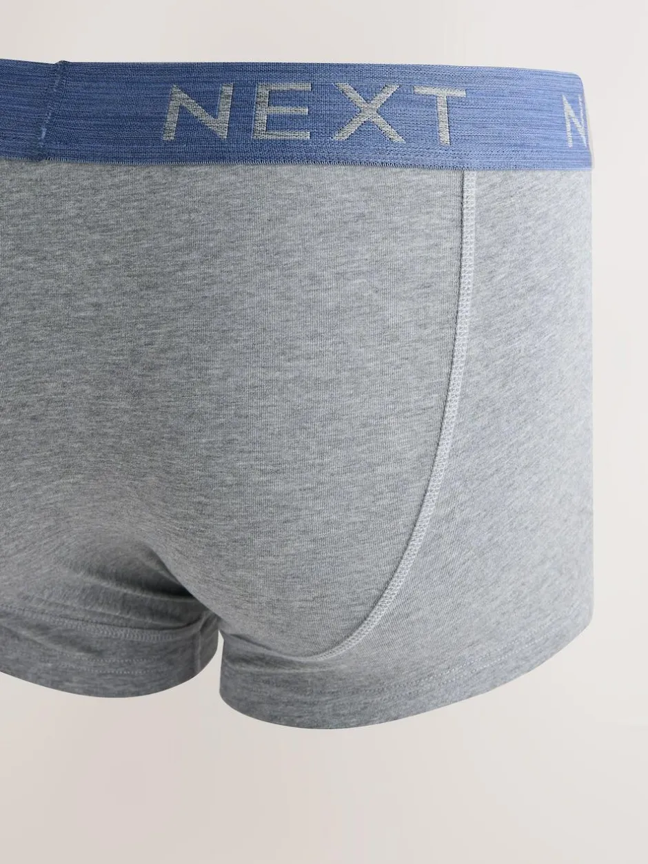 Next Blue/Grey Marl 10 pack Cotton Rich Blend Hipsters Boxers Clearance