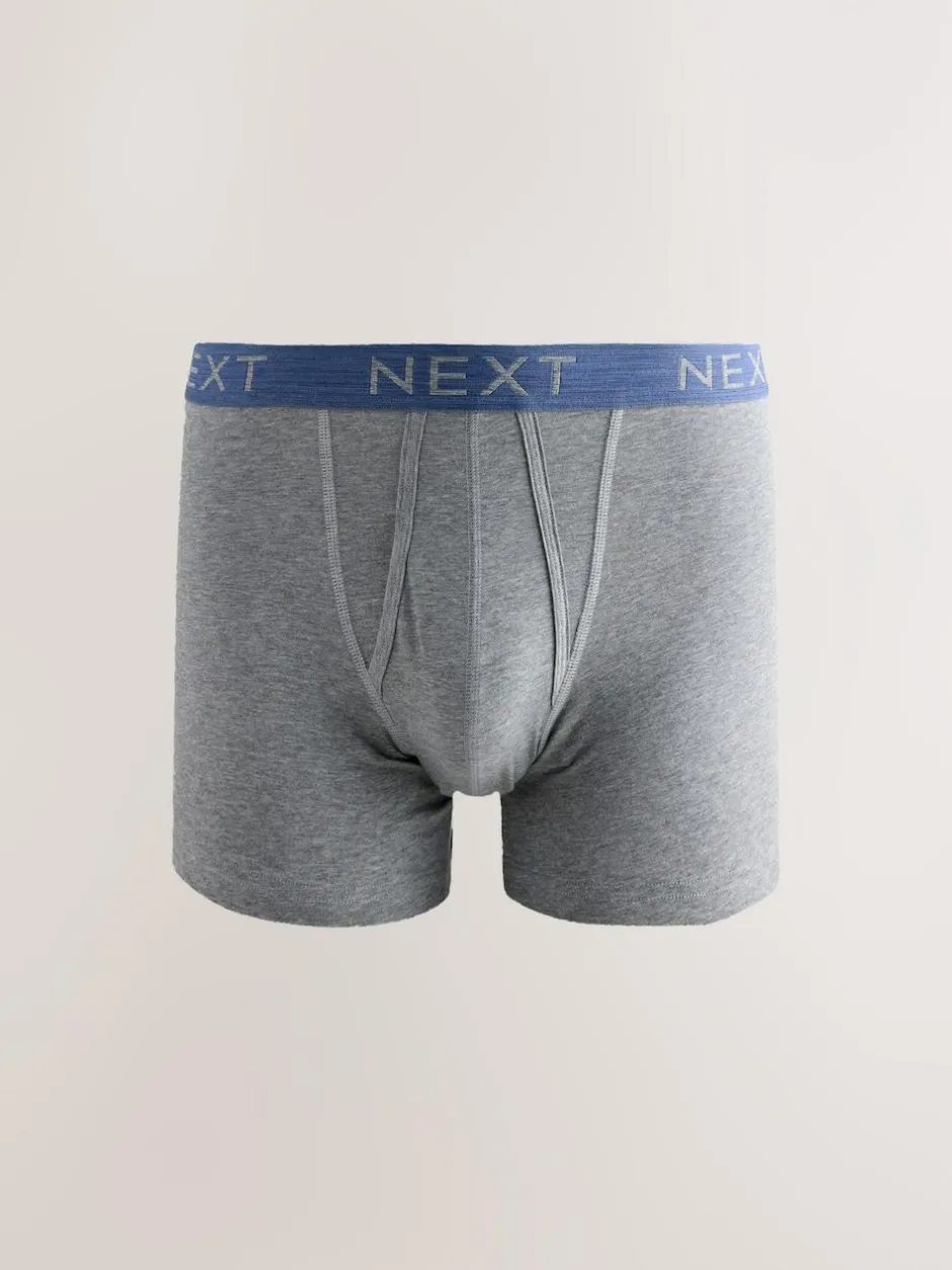 Next Blue/Grey Marl A-Front Boxers 10 Pack Online