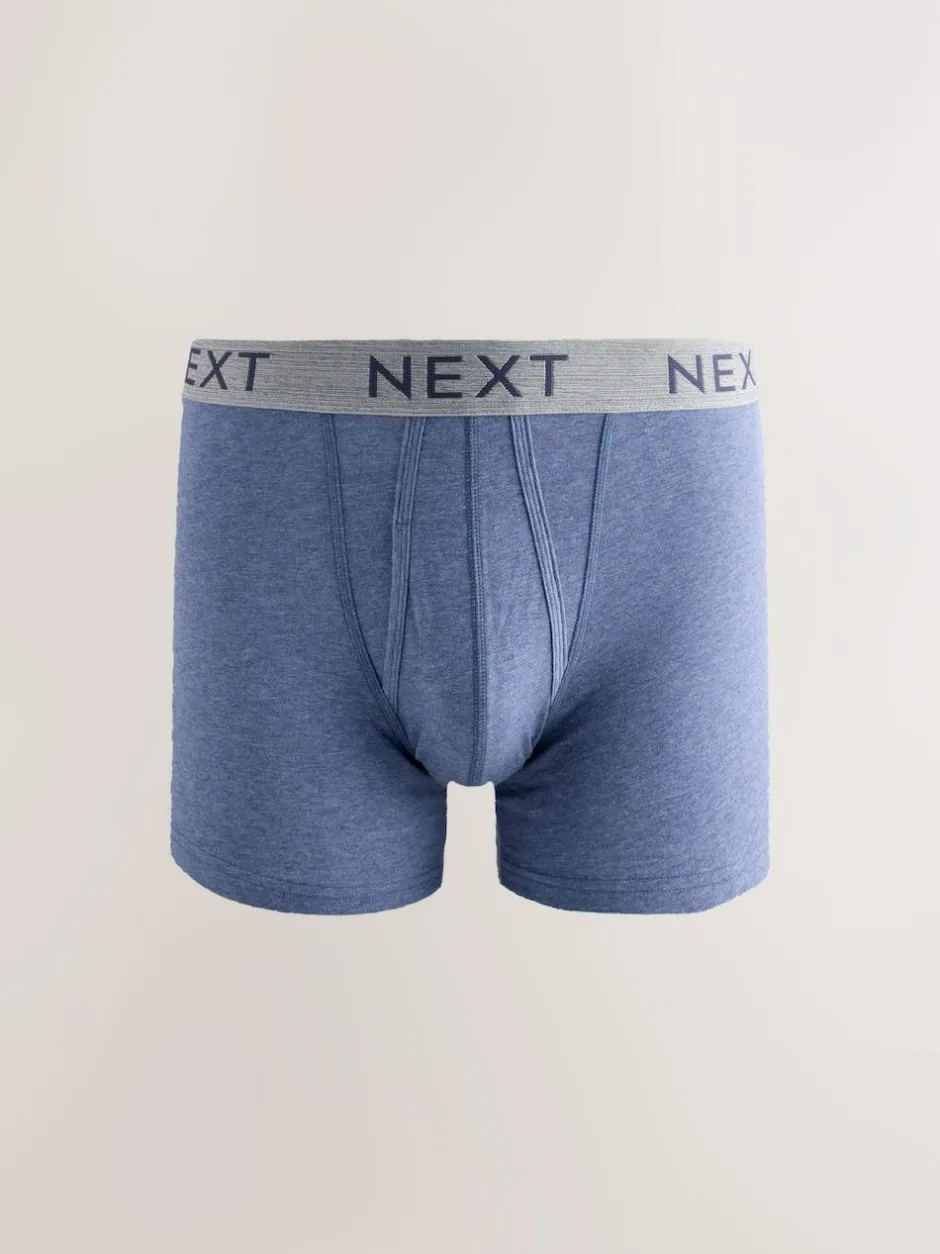 Next Blue/Grey Marl A-Front Boxers 10 Pack Online