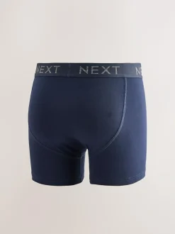 Next Blue/Grey/Black 5 Pack A-Front Cotton Rich Boxers