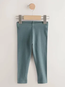 Next Ribbed Leggings 5 Pack (3mths-7yrs) Blue/Grey/Stripe Hot