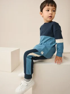Next Long Sleeve Soft Touch T-Shirt and Joggers Set (3mths-7yrs) Blue/Navy Online