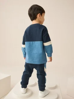 Next Long Sleeve Soft Touch T-Shirt and Joggers Set (3mths-7yrs) Blue/Navy Online