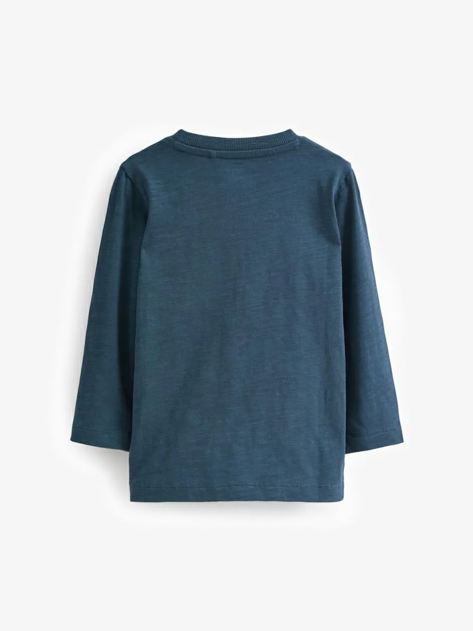 Next Long Sleeve T-Shirts 5 Pack (3mths-7yrs) Blue/Navy Clearance