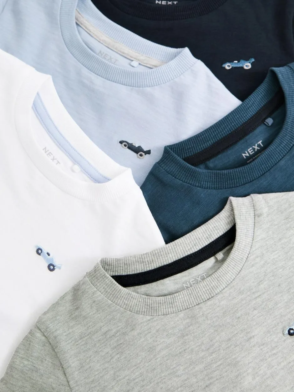 Next Long Sleeve T-Shirts 5 Pack (3mths-7yrs) Blue/Navy Clearance