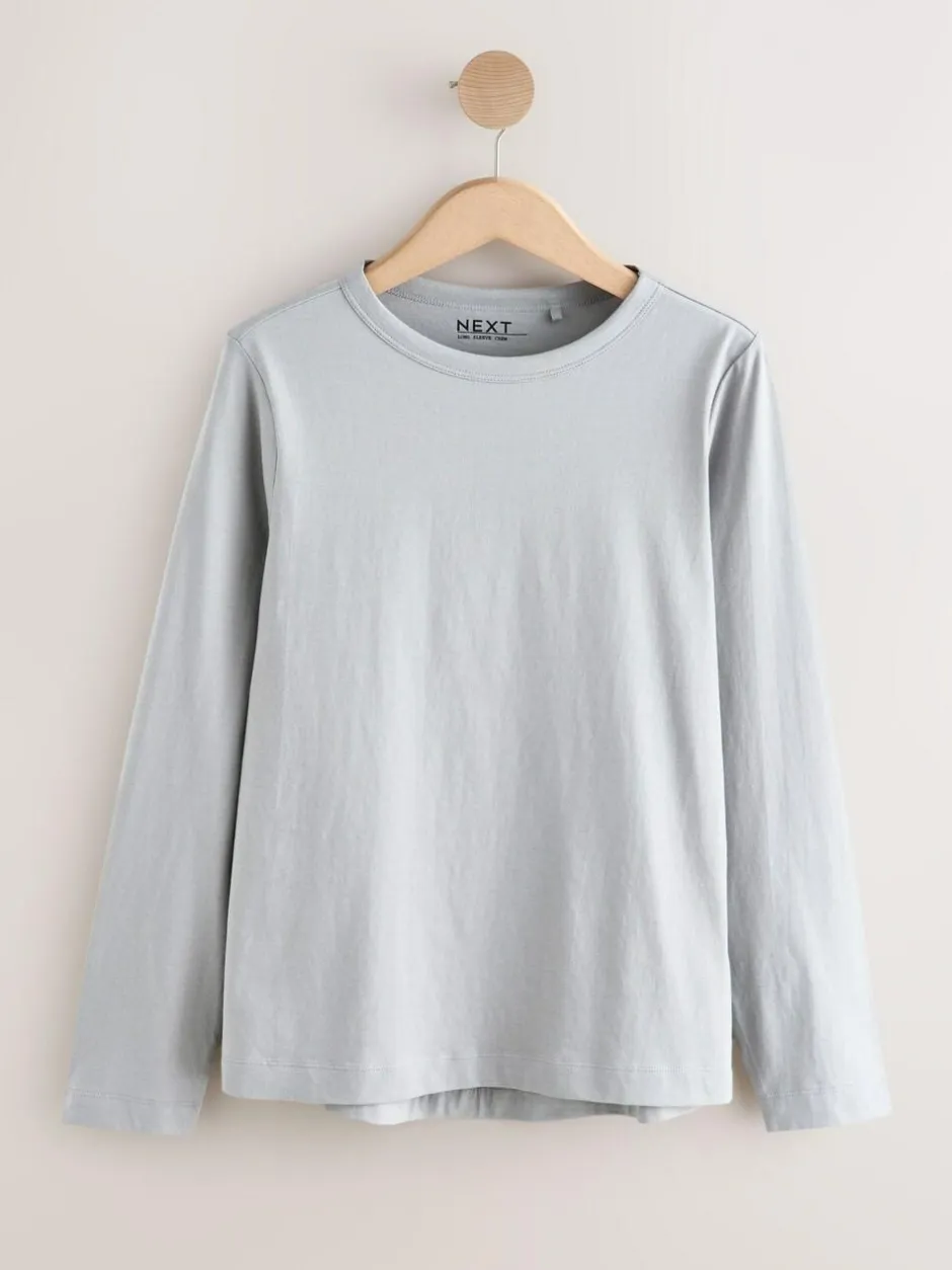 Next Long Sleeve Crew Neck T-Shirts 5 Pack Blue/Navy/Cream/Grey New