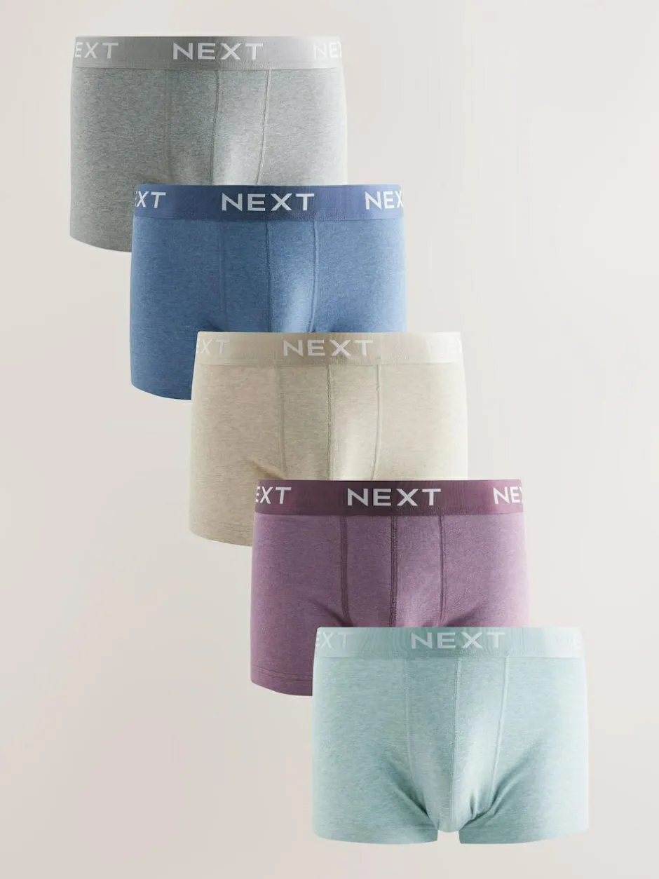 Next Hipster Trunks 5 Pack Blue/Neutral New